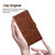 iPhone 18 Pro Max Ethnic Pattern Embossed Vegan Leather Phone Case - Brown