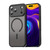 iPhone 18 Pro Max Fan Dun Series TPU Hybrid PC Frosted Magsafe Phone Case - Black