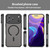 iPhone 18 Pro Max Fan Dun Series TPU Hybrid PC Frosted Magsafe Phone Case - Black
