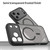 iPhone 18 Pro Max Fan Dun Series TPU Hybrid PC Frosted Magsafe Phone Case - Black