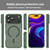 iPhone 18 Pro Max Fanying Series PC Hybrid TPU Translucent Frosted MagSafe Phone Case - Olive Green