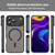 iPhone 18 Pro Max Fanying Series PC Hybrid TPU Translucent Frosted MagSafe Phone Case - Translucent Black