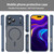 iPhone 18 Pro Max Fanying Series Precision Camera Hole PC Hybrid TPU Translucent Frosted Magnetic Phone Case - Cyan Blue