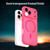iPhone 18 Pro Max Fanying Series Precision Camera Hole PC Hybrid TPU Translucent Frosted Magnetic Phone Case - Rose Red