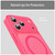iPhone 18 Pro Max Fanying Series Precision Camera Hole PC Hybrid TPU Translucent Frosted Magnetic Phone Case - Rose Red