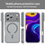 iPhone 18 Pro Max Fanying Series Precision Camera Hole PC Hybrid TPU Translucent Frosted Magnetic Phone Case - Silver Grey
