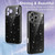 iPhone 18 Pro Max Fine Hole Glossy Glitter Magnetic TPU Phone Case with Same Color Hand Strap - Black