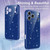 iPhone 18 Pro Max Fine Hole Glossy Glitter Magnetic TPU Phone Case with Same Color Hand Strap - Blue