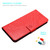 iPhone 18 Pro Max Flower Embossed Leather Phone Case - Red