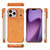 iPhone 18 Pro Max Frameless Half-Wrapped Carbon Fiber Texture PC Magnetic Phone Case - Orange