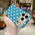 iPhone 18 Pro Max Full Coverage IMD Printed Retro Large Dots Pattern TPU Phone Case - Blue