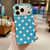 iPhone 18 Pro Max Full Coverage IMD Printed Retro Large Dots Pattern TPU Phone Case - Blue