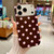 iPhone 18 Pro Max Full Coverage IMD Printed Retro Large Dots Pattern TPU Phone Case - Coffee