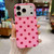 iPhone 18 Pro Max Full Coverage IMD Printed Retro Large Dots Pattern TPU Phone Case - Pink