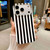 iPhone 18 Pro Max Full Coverage IMD Printed Vertical Stripes TPU Phone Case - Black