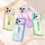 iPhone 18 Pro Max Generation Color Block Silicone Magnetic Phone Case with 360 Degrees Holder - Black