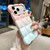iPhone 18 Pro Max Gradient Cloud Square TPU Phone Case - Pink Blue