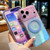 iPhone 18 Pro Max Ice Shell 360 Magnetic Holder Phone Case - Blue Orange
