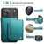 iPhone 18 Pro Max JEEHOOD J05 Business Magnetic Style RFID Leather Phone Case - Blue Green