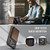 iPhone 18 Pro Max JEEHOOD J09 Buckle Card Bag MagSafe Magnetic Style RFID Leather Phone Case - Brown