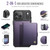 iPhone 18 Pro Max JEEHOOD J09 Buckle Card Bag MagSafe Magnetic Style RFID Leather Phone Case - Purple