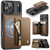 iPhone 18 Pro Max JEEHOOD J12 Exquisite RFID MagSafe Zipper Card Bag Phone Case - Brown