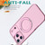 iPhone 18 Pro Max kalebol MagSafe Metal Ring Holder Phone Case - Pink