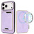 iPhone 18 Pro Max Kalebol Slim MagSafe Ring Magnetic Card Bag Leather Phone Case - Purple