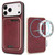 iPhone 18 Pro Max Kalebol Slim MagSafe Ring Magnetic Card Bag Leather Phone Case - Red