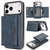 iPhone 18 Pro Max Kalebol Strong Magnetic MagSafe Tri-Fold Wallet Leather Phone Case - Blue