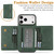 iPhone 18 Pro Max Kalebol Strong Magnetic MagSafe Tri-Fold Wallet Leather Phone Case - Green