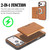 iPhone 18 Pro Max Kalebol Strong MagSafe Magnetic Two-Fold Card Bag Leather Phone Case - Brown