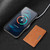 iPhone 18 Pro Max Kalebol Strong MagSafe Magnetic Two-Fold Card Bag Leather Phone Case - Brown