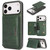iPhone 18 Pro Max Kalebol Strong MagSafe Magnetic Two-Fold Card Bag Leather Phone Case - Green