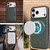 iPhone 18 Pro Max Kalebol Strong MagSafe Magnetic Two-Fold Card Bag Leather Phone Case - Green