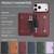 iPhone 18 Pro Max Kalebol Strong MagSafe Magnetic Two-Fold Card Bag Leather Phone Case - Red