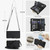 iPhone 18 Pro Max KLT-033 Detachable 2 in 1 Zipper Wallet Magnetic Phone Case with Lanyard - Black