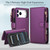 iPhone 18 Pro Max KLT-033 Detachable 2 in 1 Zipper Wallet Magnetic Phone Case with Lanyard - Purple