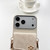 iPhone 18 Pro Max Leather Leopard Print Card Bag Phone Case with Crossbody Chain - Black