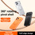 iPhone 18 Pro Max Leather Texture 360 Degrees Rotating Magnetic Holder Phone Case - Silver