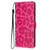 iPhone 18 Pro Max Leopard Print Wallet Vegan Leather Phone Case with Lanyard - Rose Red