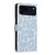 iPhone 18 Pro Max Leopard Print Wallet Vegan Leather Phone Case with Lanyard - Sky Blue