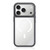 iPhone 18 Pro Max Liquid Silicone Frame Hybrid Clear Back Panel Magnetic Phone Case - Grey