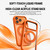 iPhone 18 Pro Max Liquid Silicone Frame Hybrid Clear Back Panel Rotatable Magnetic Holder Phone Case - Orange