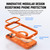 iPhone 18 Pro Max Liquid Silicone Frame Hybrid Clear Back Panel Rotatable Magnetic Holder Phone Case - Orange