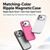 iPhone 18 Pro Max Liquid Silicone Frame Hybrid Ripple Back Panel Magnetic Phone Case - Light Pink