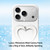 iPhone 18 Pro Max Liquid Silicone Metal Heart-Shaped Kickstand Phone Case - Pink