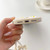iPhone 18 Pro Max Macaron Color Little Daisy and Pearl Phone Case with Bracelet Chain - Red