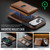 iPhone 18 Pro Max MAGKING K5 Series RFID Tri-fold Card Bag Detachable Magnetic Phone Case - Brown