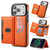 iPhone 18 Pro Max MAGKING K5 Series RFID Tri-fold Card Bag Detachable Magnetic Phone Case - Orange